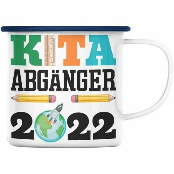 Trendation Thermotasse "Trendation - Einschulung Junge Mädchen Geschenk Schultüte Füllung Emaille Tasse Schulstart 1. Schultag Schuleinführung Schulanfang Geschenkidee 2022 Schulkind"