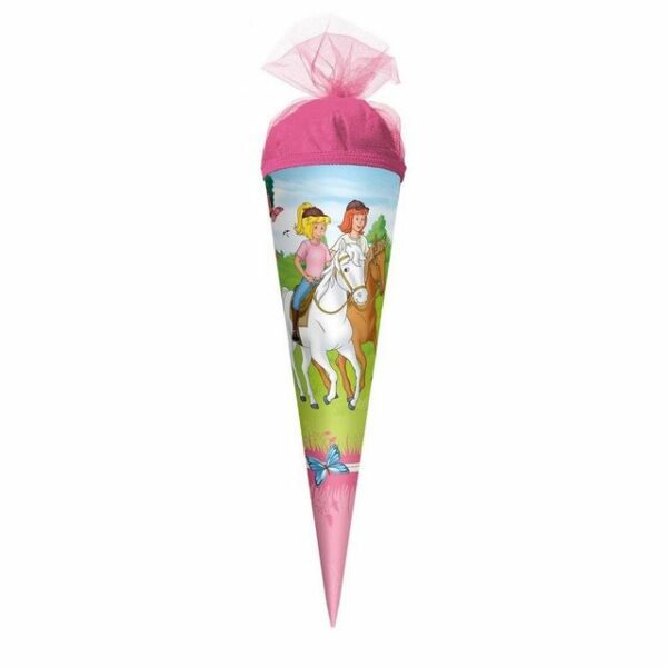 Roth Schultüte Bibi & Tina, 22cm rund Zuckertüte Tüll-Verschluss Einschulung