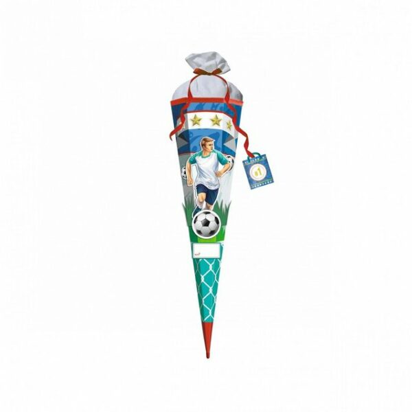 Roth Schultüte Roth 3D-ST zum Selbstbasteln, Stürmer Sam, 80cm, eckig, Rot(h)-Spitze, Filzverschluss