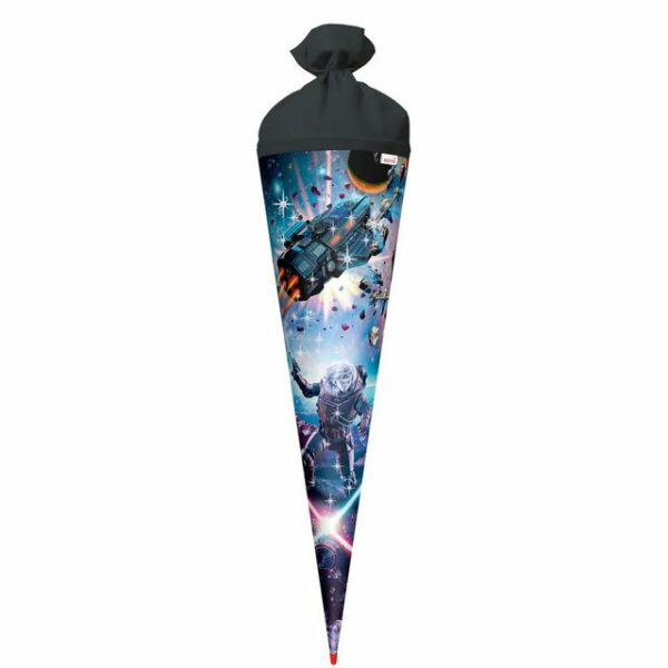 Roth Schultüte Roth Schultüte Space Fighter 70cm, rund, Glitzer & Filzverschluss