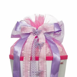 Roth Schultüte Schleife "Butterfly", Rosa / Lila, 50 x 23 cm, für Zuckertüte oder Geschenke