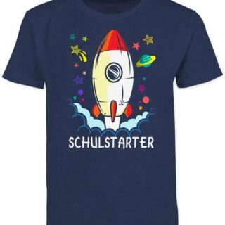 Shirtracer T-Shirt Schulstarter Rakete - bunt - Schulkind Einschulung und Schulanfang - Jungen Kinder T-Shirt Einschulungs Geschenke Schultüte Füllung Schulranzen Schulrucksack Schule Deko