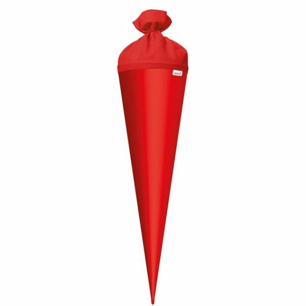 Roth Schultüte Roth Basteltüte rot, 70cm, rund, Rot(h)-Spitze, Filzverschluss