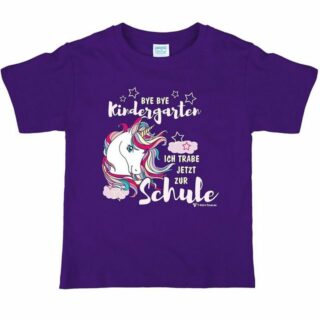 T-Shirt Total T-Shirt Lila Einhorn "Ich trabe zur Schule" zum Schulanfang