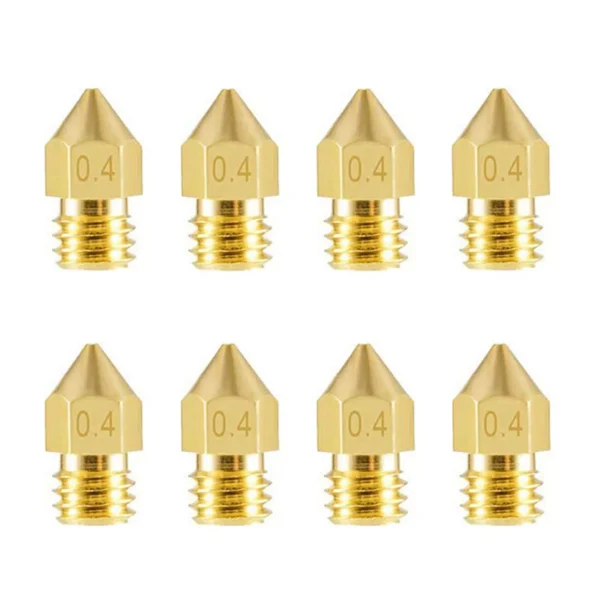 8Pcs 0.4mm MK8 Extruder Nozzles 3D Printer Nozzle for Creality Ender 3/3 Pro/3 V2 Ender 5/5 Pro, CR-10/10S Makerbot Anet A8