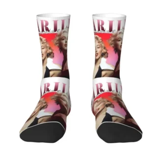 American Model Marilynmonroe Mens Crew Socks Unisex Fun 3D Print TV Movie Actress Dress Socks