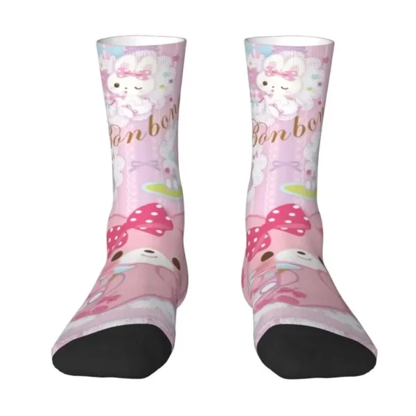 Anime Twin Rabbits Sugarbunnies Mens Crew Socks Unisex Fun 3D Printed Dress Socks