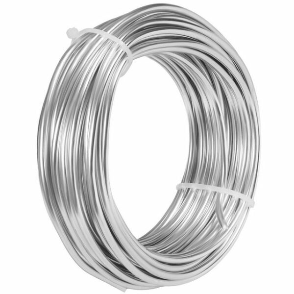 Belle Vous Bastelperlen Silver Wire - 10m Flexible - Rings, Jewelry, DIY Sculptures, Silver Aluminum Wire - 10m Flexible and Bendable