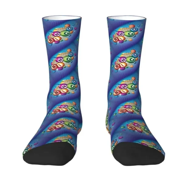 Bingo Paper Game Men's Crew Socks Unisex Kawaii 3D Print Dress Socks