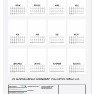 CALVENDO Wandkalender DIY Bastel-Kalender zum Selbstgestalten -immerwährend hochkant weiß- (Premium, hochwertiger DIN A2 Wandkalender 2023, Kunstdruck in Hochglanz)