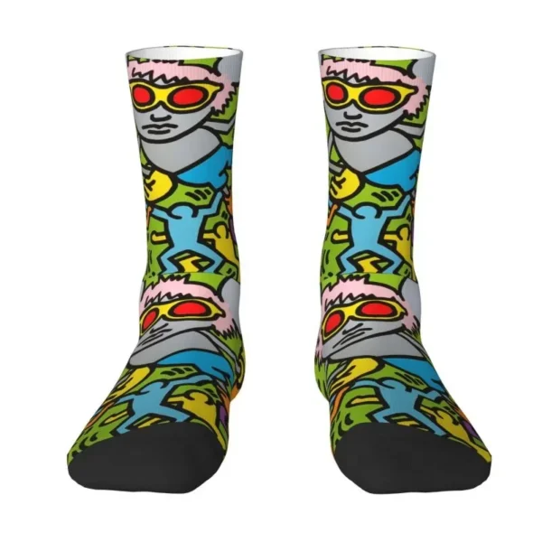 Cool Mens Keiths German Graffiti Dress Socks Unisex Comfortable Warm 3D Printing Geometric Abstract Art Crew Socks