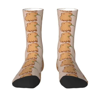 Cute Capybara Men's Crew Socks Unisex Kawaii 3D Printing Animal Lover Dress Socks