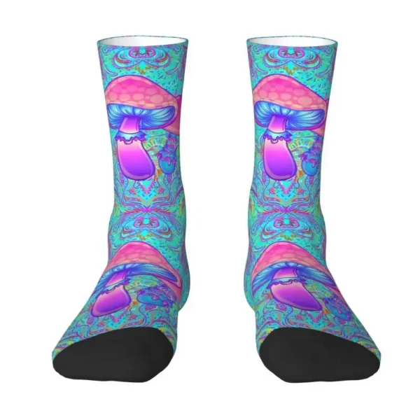 Cute Magic Mushroom Trippy Psychedelic Neon Pastel Goth Socks Women Men Warm 3D Print Sports Football Socks