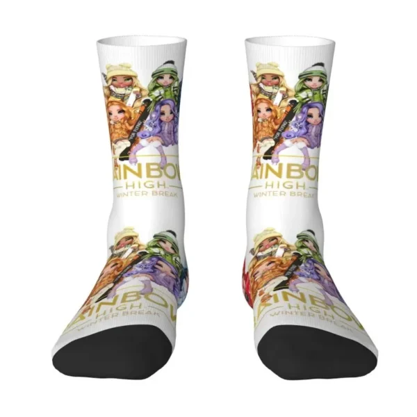 Cute Rainbow High Winter Break Socks Men Women Warm 3D Printing Cartoon Anime Tv Sports Football Socks