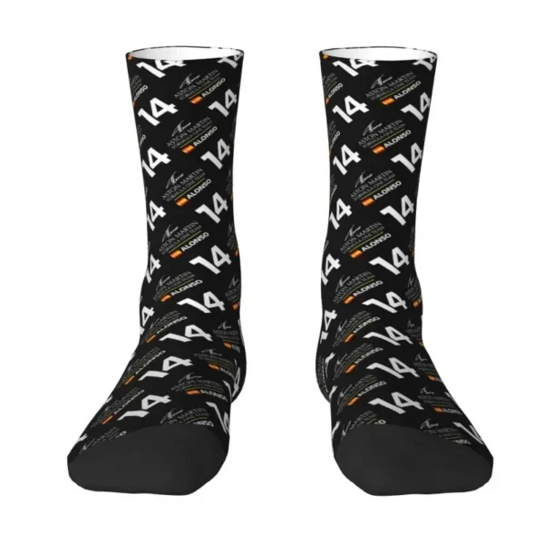 Famous Spanish Racing Driver Aston Martins Men's Crew Socks Unisex Funny 3D Print Dress Socks