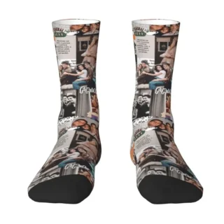 Fashion Mens Vintage Friends Poster Dress Socks Unisex Warm Breathbale 3D Printed TV Show Crew Socks