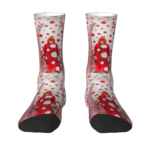 Fashion Yayoi Kusama Art Socks Women Men Warm 3D Printed Abstract Pumpkin Printing Football Sports Socks