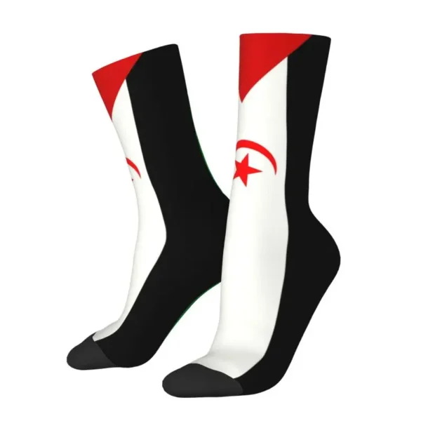 Flag Of Western Sahara Men Women Crew Socks Unisex Funny 3D Printed Dress Socks