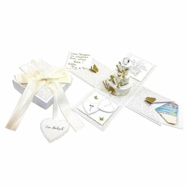 Frau WUNDERVoll Papierdekoration DIY Explosionsbox Hochzeit Creme