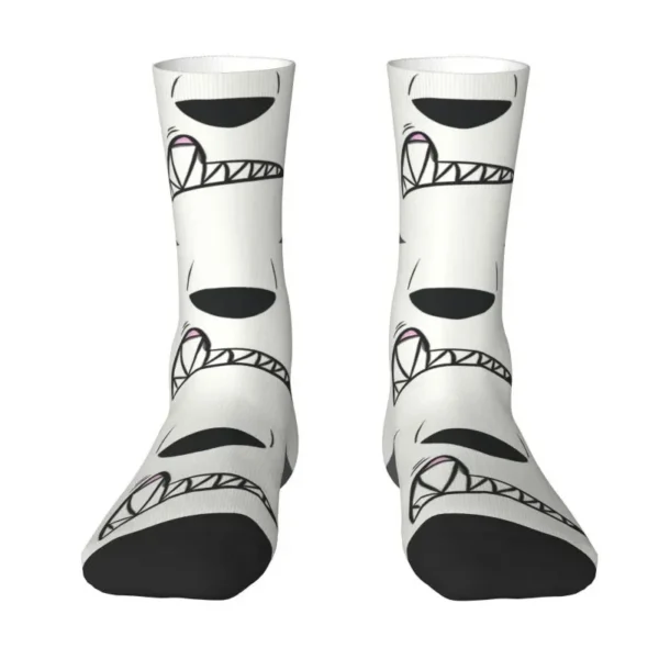 Fun Mens Loona Face Dress Socks Unisex Breathbale Warm 3D Print Helluva Animated TV Show Crew Socks