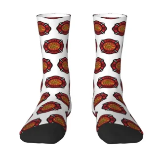 Funny Fire Rescue Firefighter Best Socks Men Women Warm 3D Printed Sports Football Socks