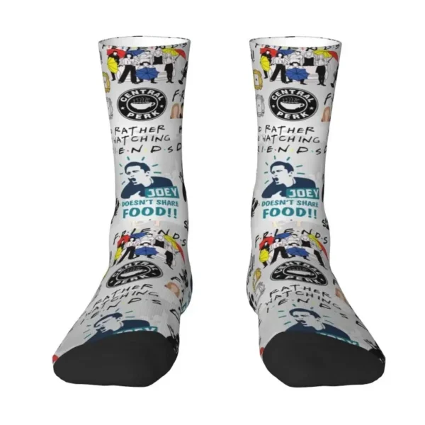 Funny Friends Collage Mens Crew Socks Unisex Fun 3D Printing TV Show Dress Socks