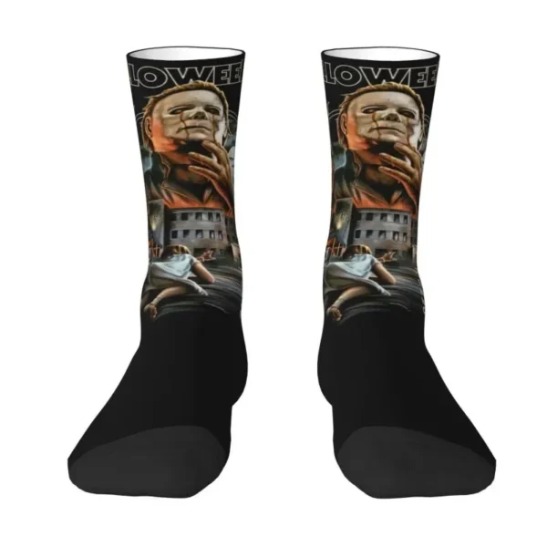 Funny Halloween Horror Movie Michael Myers Socks Women Men Warm 3D Print Basketball Sports Socks