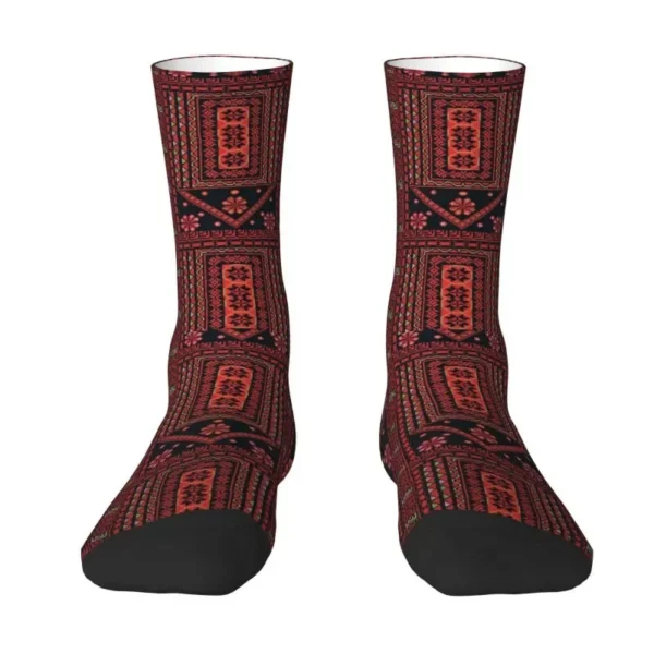 Funny Three Flowers Palestinian Embroidery Socks Women Men Warm 3D Printing Palestine Tatreez Folk Art Basketball Sports Socks