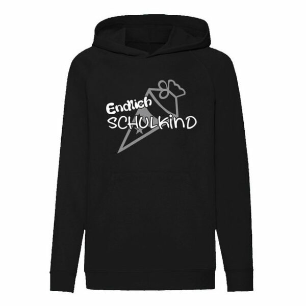 G-graphics Hoodie Endlich Schulkind - Schultüte Kinder Hoodie / Kapuzenpullover, Mit Spruch / Sprüche / Print / Motiv