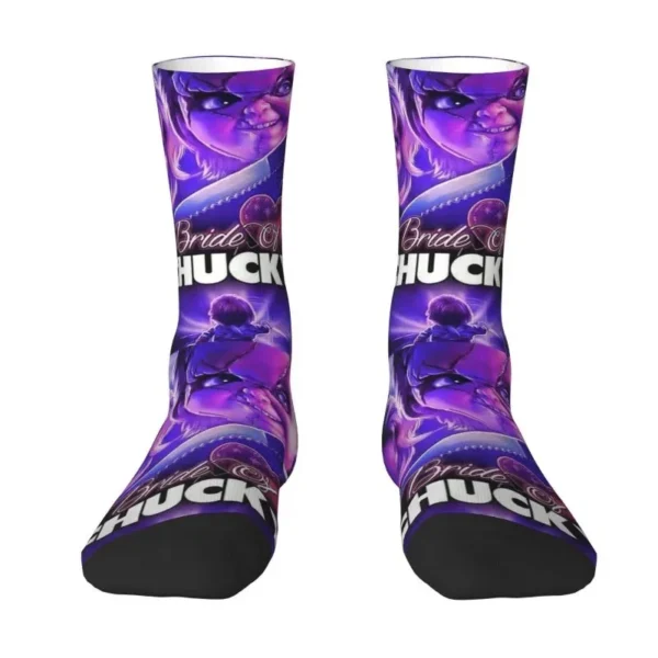 Harajuku Bride Of Chucky Socks Women Men Warm 3D Printing Horror Movie Sports Football Socks