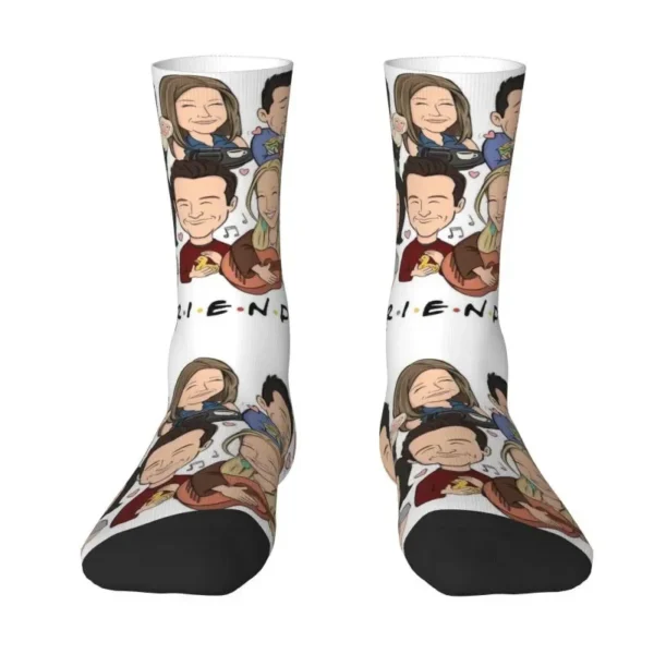 Harajuku Cartoon Comic Friends Socks Women Men Warm 3D Printed TV Show Basketball Sports Socks