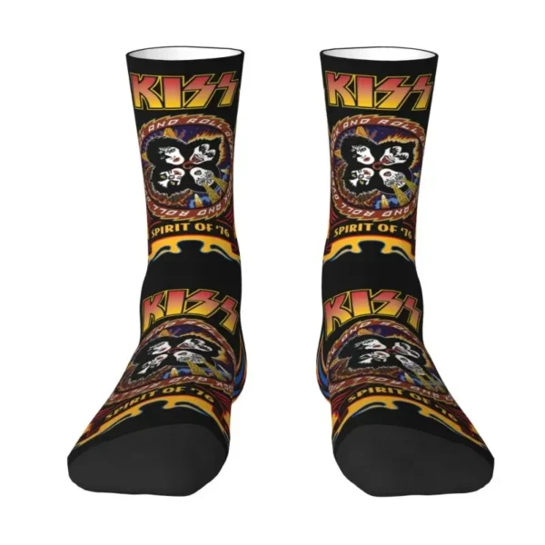 Harajuku Heavy Metal Rock Music Band Kiss Socks Women Men Warm 3D Printing Football Sports Socks