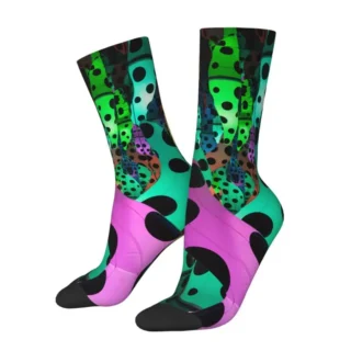 Harajuku Love Is Calling Yayoi Kusama Socks Men Women Warm 3D Print Polka Dots Abstract Football Sports Socks