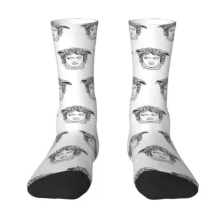 Harajuku Medusa Snake Head Socks Women Men Warm 3D Print Greek Myth Basketball Sports Socks