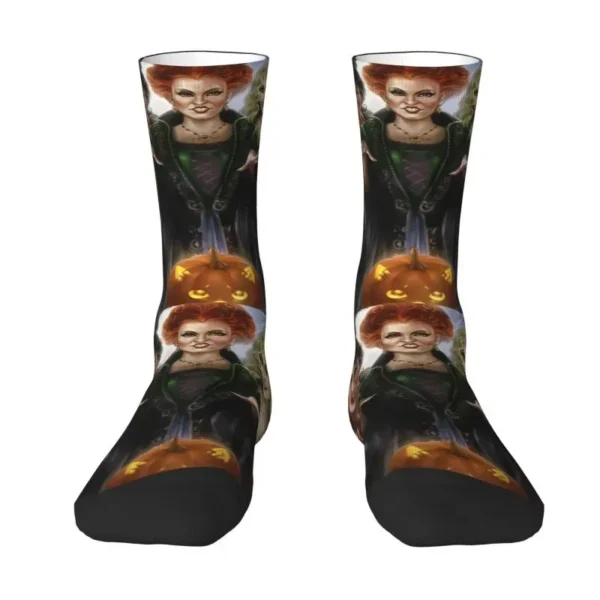 Hocus Halloween Pocus Horror Witch Sanson Sisters Men's Crew Socks Unisex Novelty 3D Printed Dress Socks