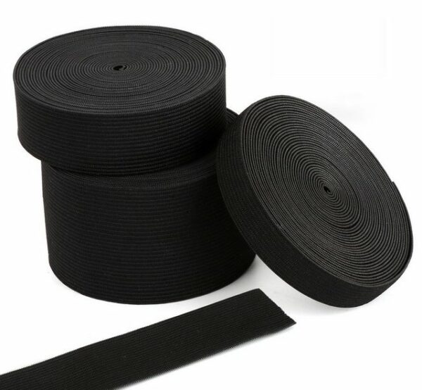 Homewit Gummiband 3 Stück 5M Gummilitze Elastic Band für Nähen Haushalt DIY Handwerk, 15+25+50mm Breit, Schwarz