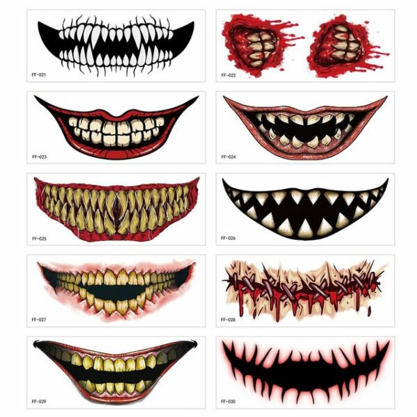 Inshow Kindertattoo Halloween PVC Tattoo Aufkleber Horror Lippen DIY Aufkleber