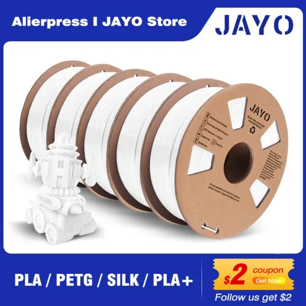 JAYO 3D Filament PLA/PLA META/PETG/SILK/PLA+/Wood/ Rainbow/Marble 1.75mm 5Roll 1.1KG/0.65KG 3D Printer Filament for 3D Printer