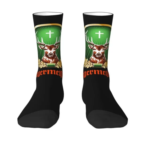 Jagermeister Logo Men's Crew Socks Unisex Cute 3D Printing Dress Socks