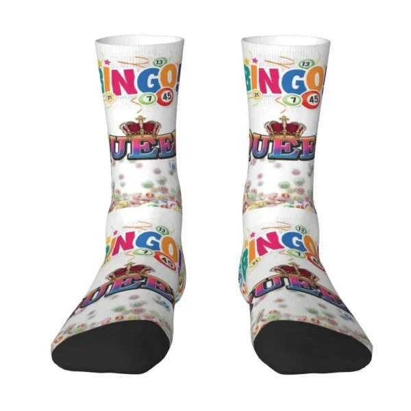 Kawaii Bingo Queen Socks Women Men Warm 3D Print Paper Game Football Sports Socks