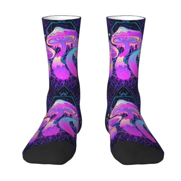 Kawaii Magic Mushroom Trippy Psychedelic Neon Pastel Goth Socks Men Women Warm 3D Print Sports Football Socks