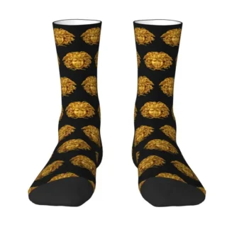 Kawaii Mens Greek Mythology Halloween Snake Hair Medusa Head Print Dress Socks Unisex Breathbale Warm 3D Print Crew Socks