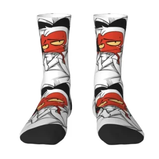 Kawaii Mens Moxxie Buddy Dress Socks Unisex Comfortable Warm 3D Printed Helluva Comedy TV Show Crew Socks