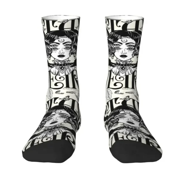 Kawaii Stay Weird Socks Women Men Warm 3D Printing Halloween Witch Football Sports Socks