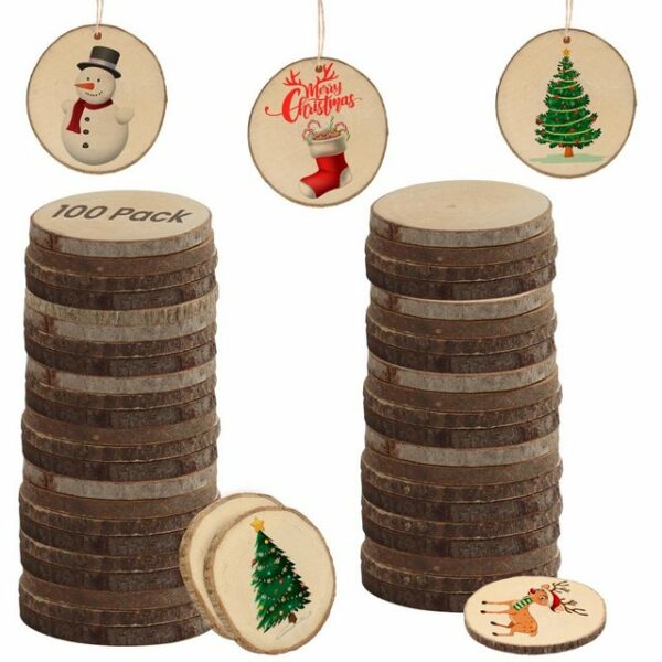 Kurtzy Streudeko Natural Wood Slices - DIY Art & Christmas Decor, Natürliche Holzscheiben - Bastelmaterial & Weihnachtsdekoration