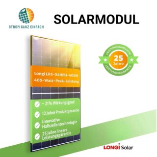 LONGi Solarmodul LR5-54HTH-425M mit 425 Watt - Solarmodul für Balkonkraftwerk - 2 Stück