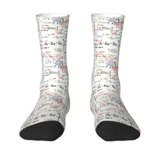 Mathematics Formulas Math Numbers Men Women Crew Socks Unisex Cute 3D Printed Geek Science Puzzle Dress Socks