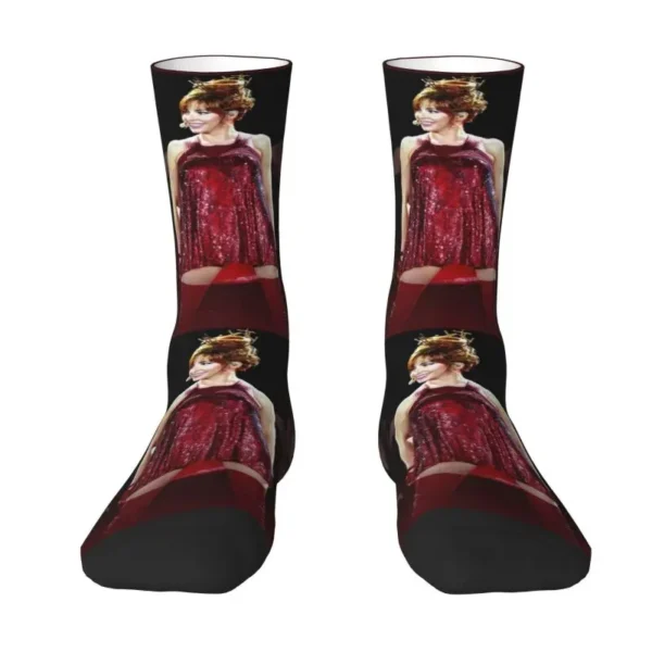 Mylene Farmer Men Women Crew Socks Unisex Cute 3D Printed French Singer Dress Socks