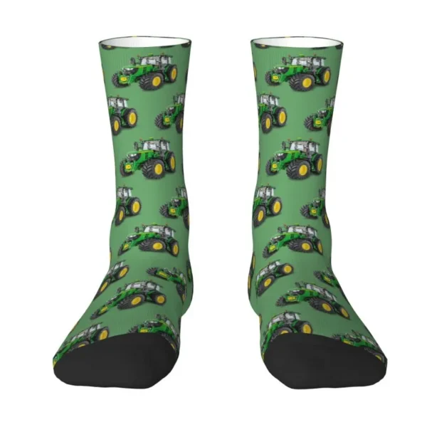 Novelty Men's Tractor Dress Socks Unisex Warm Comfortable 3D Print Crew Socks