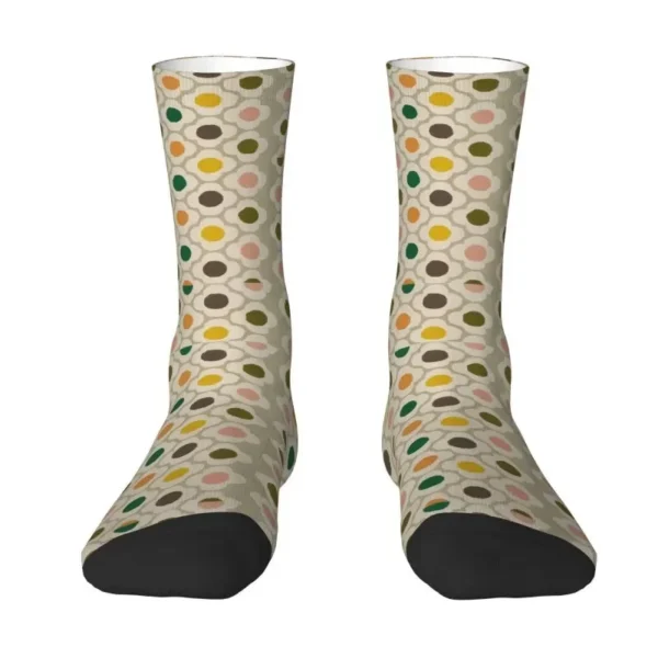 Orla Kiely Men Women Crew Socks Unisex Funny 3D Print Geometric Scandinavian Floral Dress Socks